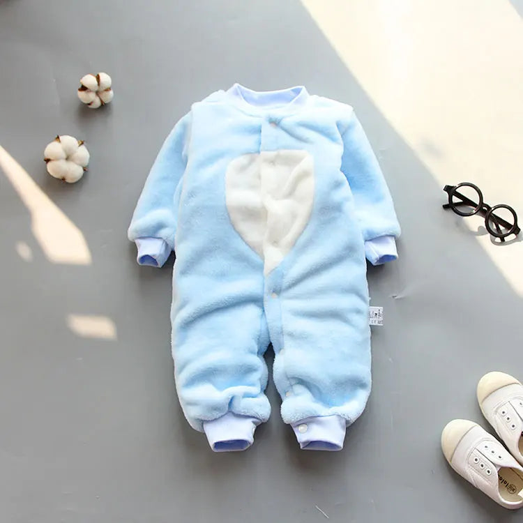 Flannel Long Sleeve Baby Clothes Boys Rompers Cartoon Baby Girl Romper Winter Warm Infant Clothing Boys Romper 3-18 Months