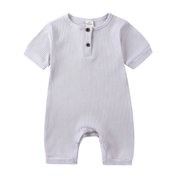 Solid Color Kids Summer Clothes Cotton Baby Clothes Boys Romper Short Sleeve Newborn Girl Outfit Baby Boy Clothes 0-24 Months