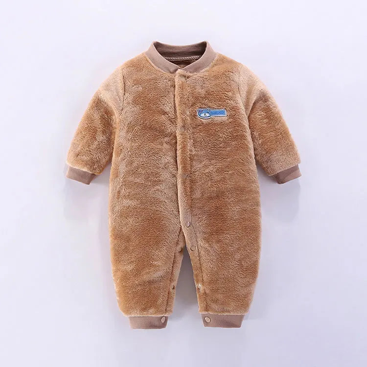 Flannel Long Sleeve Baby Clothes Boys Rompers Cartoon Baby Girl Romper Winter Warm Infant Clothing Boys Romper 3-18 Months