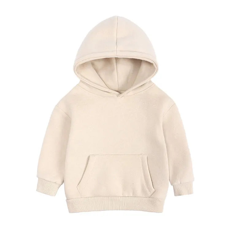 Fashion Solid Color Children's Clothing Boys Hoodies Winter Warm Kids Clothes Girls Tops Cotton Long Sleeve Hoodies 1-13 Years