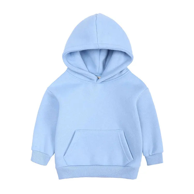 Fashion Solid Color Children's Clothing Boys Hoodies Winter Warm Kids Clothes Girls Tops Cotton Long Sleeve Hoodies 1-13 Years