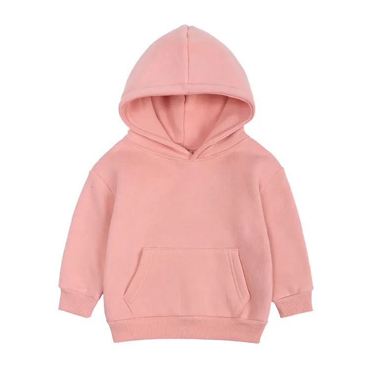 Fashion Solid Color Children's Clothing Boys Hoodies Winter Warm Kids Clothes Girls Tops Cotton Long Sleeve Hoodies 1-13 Years