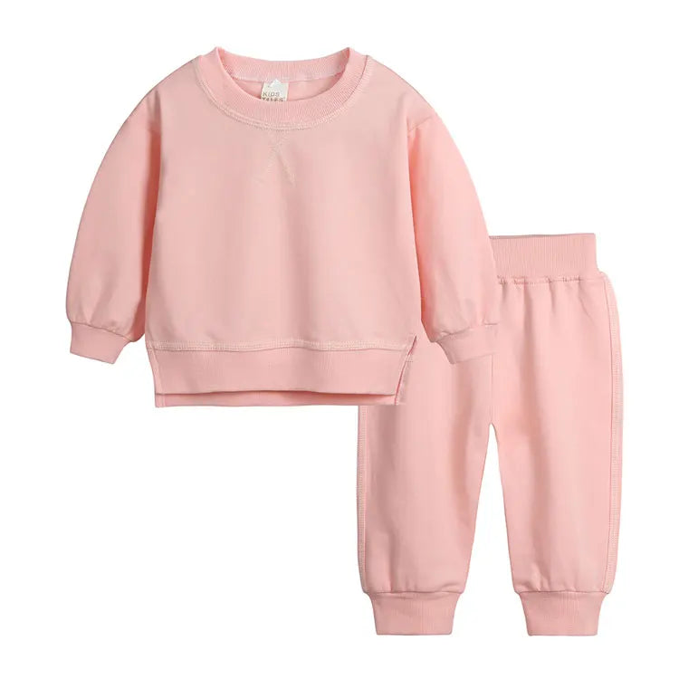 Fashion Solid Color Kids Tracksuit Sets Cotton Long Sleeve Tops Pants 2 Pcs Spring Autumn Children Clothing Boy Outfit 2-6 Years