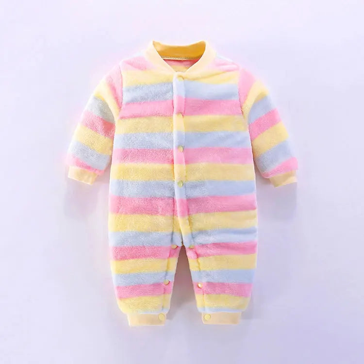 Flannel Long Sleeve Baby Clothes Boys Rompers Cartoon Baby Girl Romper Winter Warm Infant Clothing Boys Romper 3-18 Months