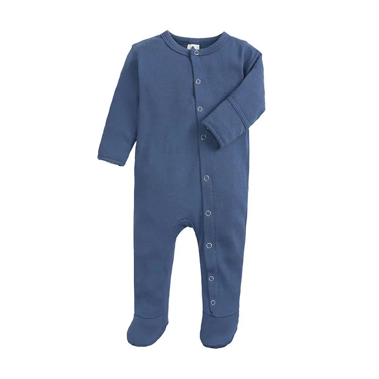 Solid Color Newborn Baby Boy Footies Spring Autumn Baby Clothes Girls Footies Cotton Long Sleeve Toddler Clothes 3-12 Months