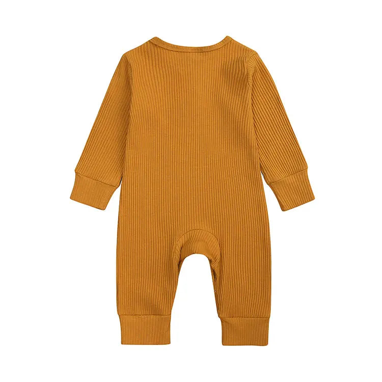 Spring Autumn Baby Clothes Boys Rompers Cotton Long Sleeve Toddler Romper Solid Color Newborn Baby Clothes 0-24 Months