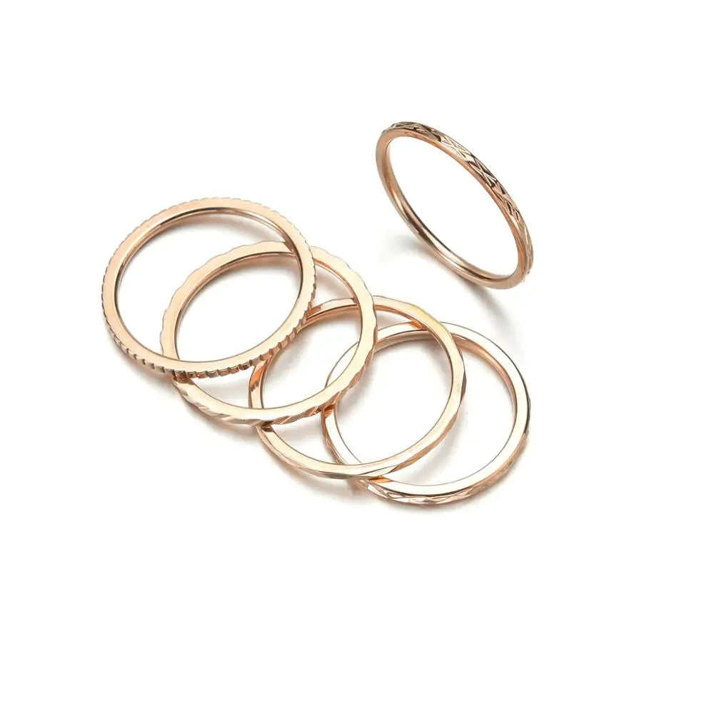 3MM Thin Titanium Steel Rose Gold  Couple Ring Simple Fashion Rose Gold Color Finger Ring For Women and Men mens gifts