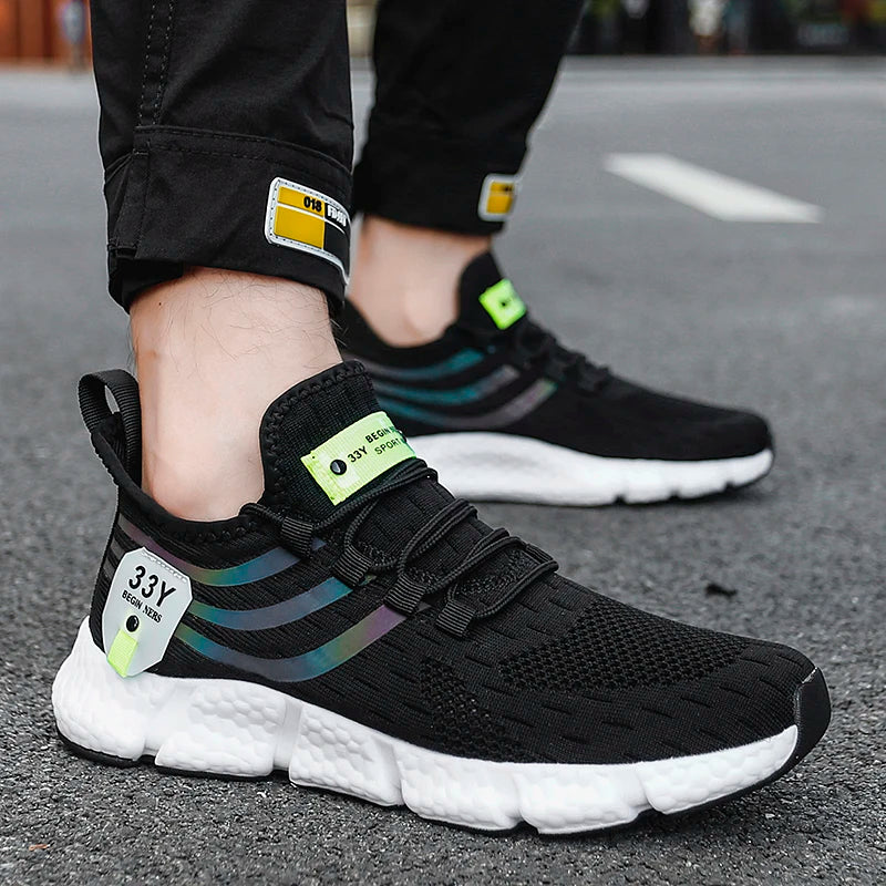 2024 new large size men's casual sports shoes light breathable comfortable thick running shoes fashion outdoor men's sneakers