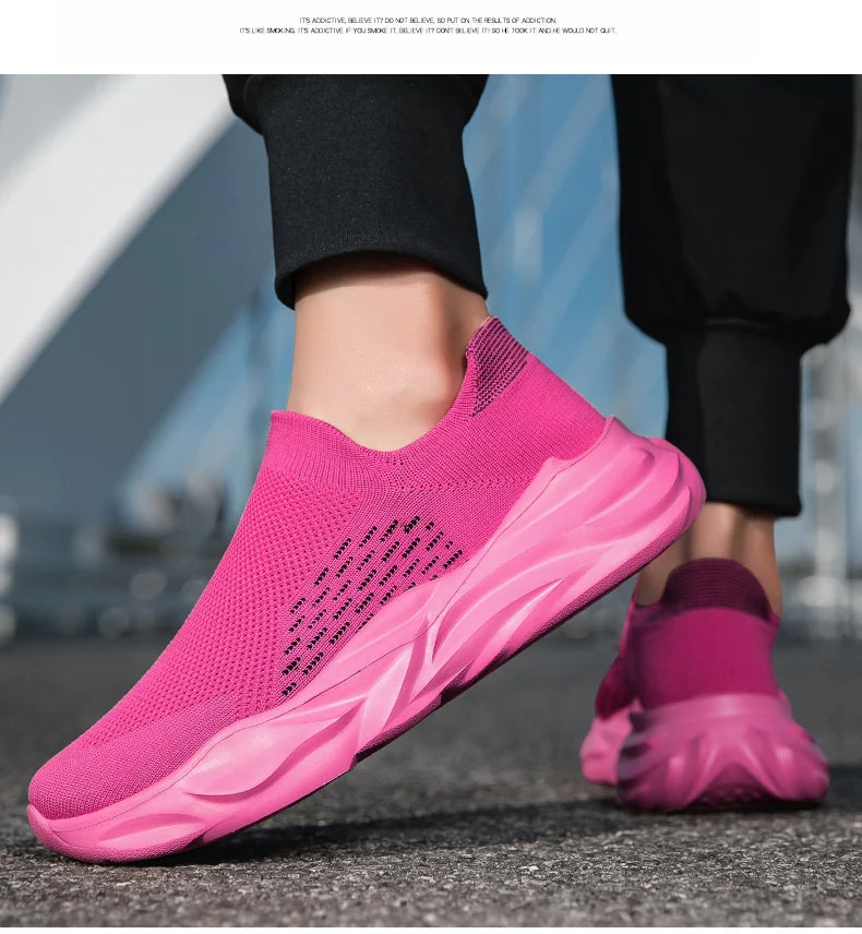 New men's and women's spring and autumn lovers flying woven sports casual shoes large size running shoes men's and women's shoes