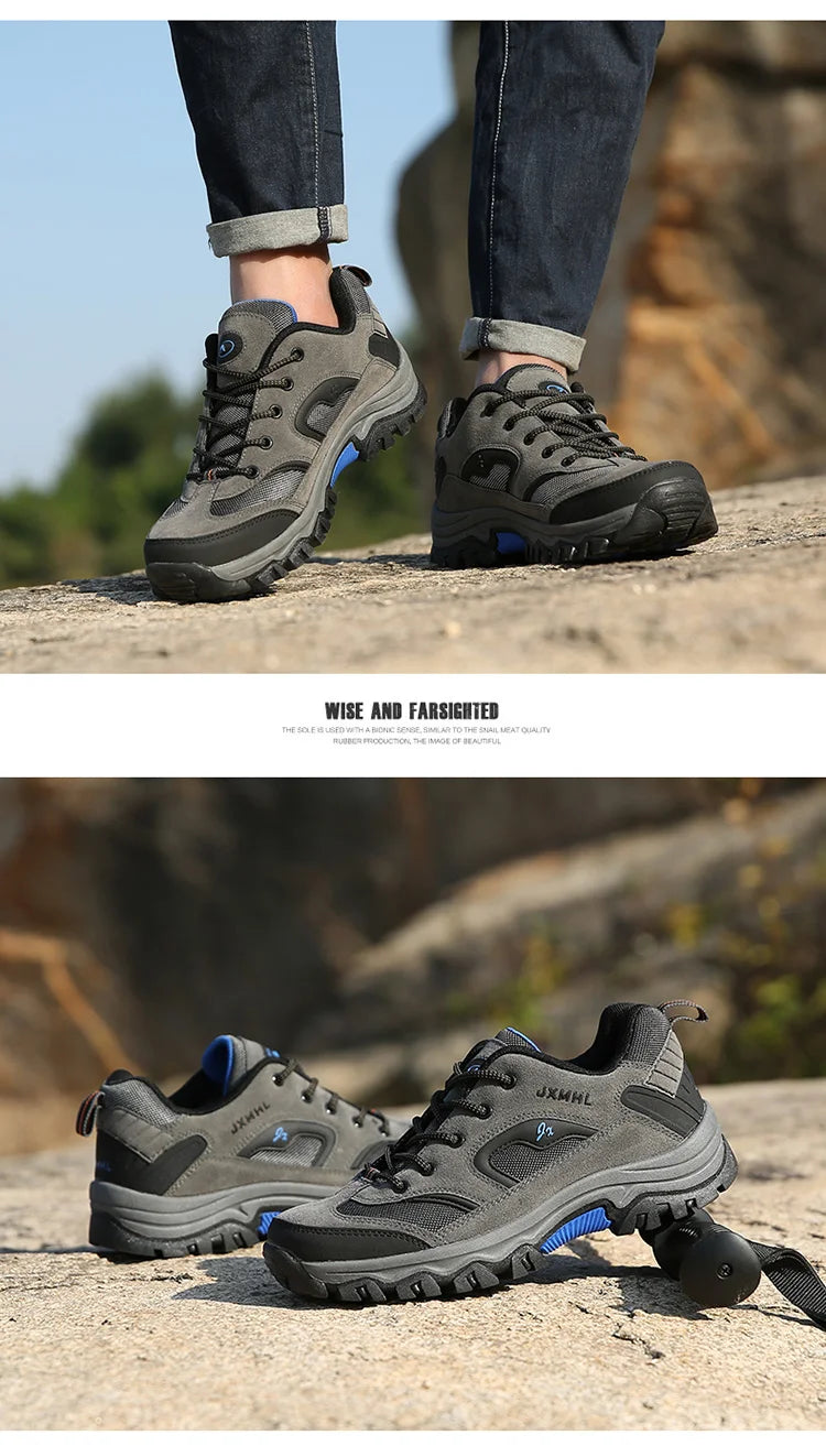 Men's hiking shoes Waterproof hiking shoes Men's climbing Outdoor sports casual shoes High top Fall/Winter hiking plus size 47