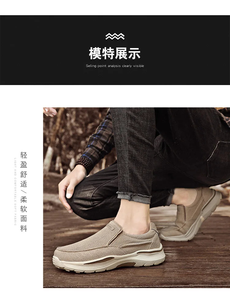 Men's casual canvas flats Men's spring and summer comfortable casual sports shoes large size driving walking shoes new39-48