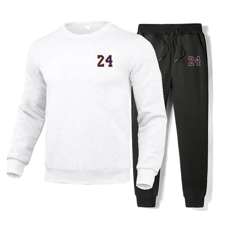 Cotton Number 24 Tracksuit Men Cotton Sweatshirt Sweatpants 2 piece set men outfits Sport Suit Casual streetwear jogging set