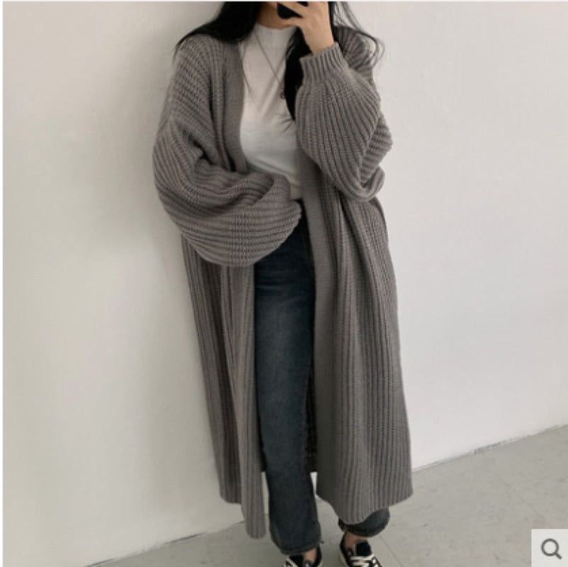 Autumn Winter Fashion Female Vintage Full Sleeve Loose Warm Knitwear Long Sweaters Cardigan Women Casual Sweater Coats Outwear