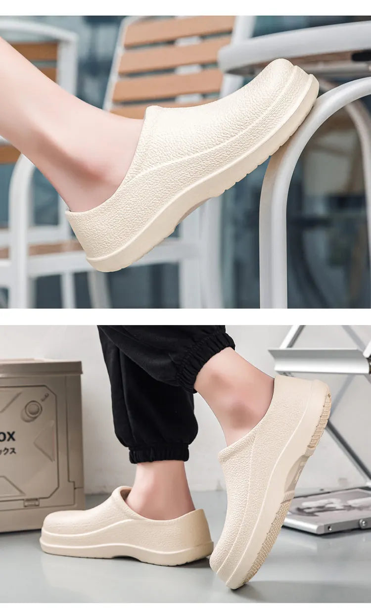 Non-slip kitchen shoes Oil-proof waterproof work shoes Large size casual fashion thick soled wear-resistant men's shoes