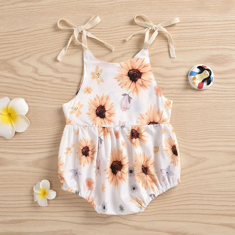 Summer Newborn Baby Girl Clothes Fashion Print Infant Clothes Girls Bodysuits Cotton Sleeveless Baby Bodysuits 3-24 Months