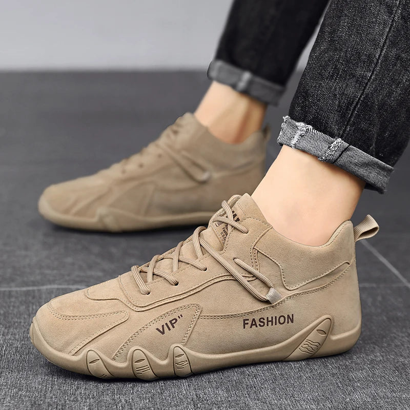 Men's new retro work shoes Spring and autumn leisure sports men's shoes lace-up hiking shoes comfortable walking