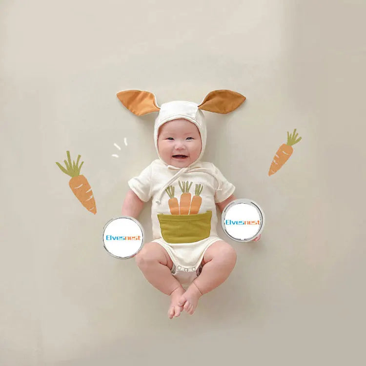 Cartoon Newborn Clothes Boys Bodysuits Hat Spring & Autumn Baby Girls Clothes Cotton Baby Bodysuits 3-18 Months