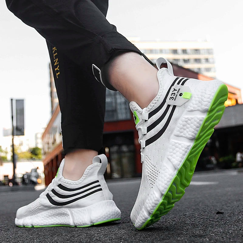 2024 new large size men's casual sports shoes light breathable comfortable thick running shoes fashion outdoor men's sneakers