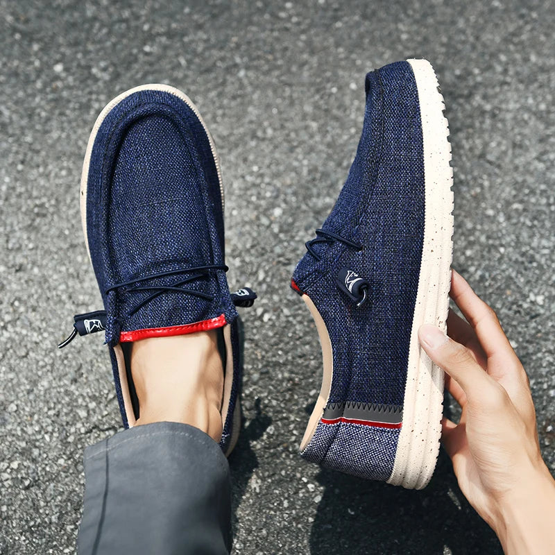 New large size men's canvas shoes thick sole light leisure sneakers men loafers walking sports fashion men's vulcanized shoes