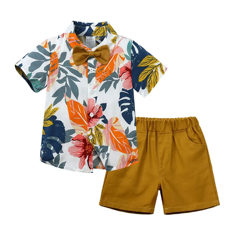 Fashion Kids Clothes Boys Outfit Summer Boy Clothing Sets Cotton Short Sleeve Shirt Shorts Children Clothing 1-6 Years