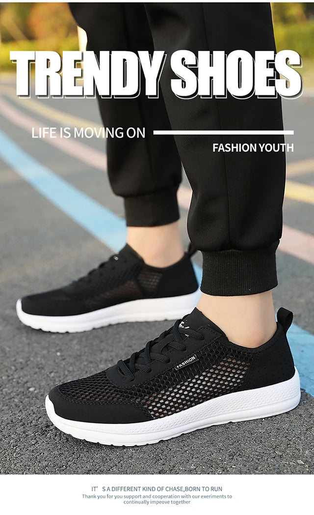 Men's shoes spring summer new soft sole loafers Casual shoes Light fashion mesh leisure sports tennis big size 39-46