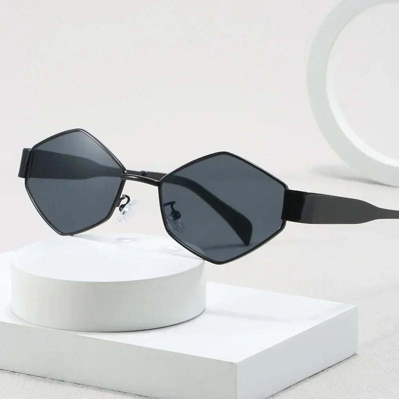 Fashion Hexagon Sunglasses Women 2024 Luxury Brand Design Unique Polygon Sun Glasses Men Vintage Small Frame Eyewear Shades