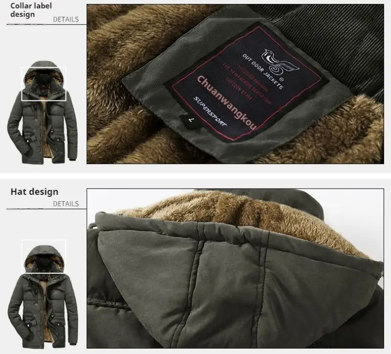 Winter Men Fleece Thick Outdoor Cargo Parkas Men Warm Military Overcoat Jacket Man Detachable Hat Windbreaker Parka Big Size 8XL