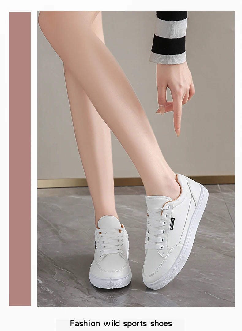 Women's new white shoes, comfortable and versatile, flat and breathable board shoes, casual sports shoes