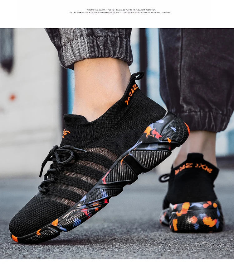 Men's and women's sneakers mesh breathable casual summer lightweight comfortable outdoor walking couple shoes plus size