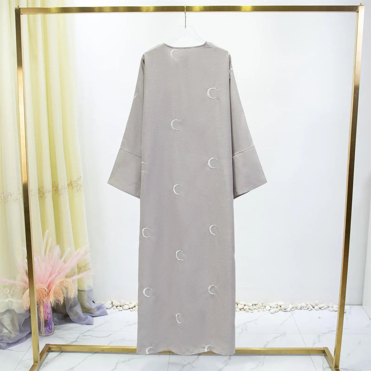 Women Jilbabs Open Front Abaya Embroidery Long Sleeve Loose Maxi Length Dress Womens Clothing Muslim Cardigan Abayas Out Kaftans