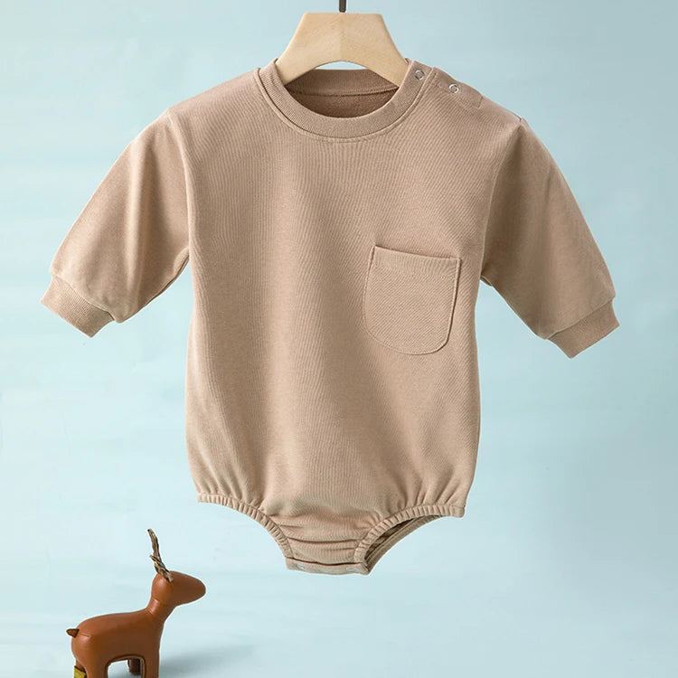 Spring Autumn Baby Clothes Girls Bodysuits Fashion Solid Color Baby Boy Clothes Cotton Long Sleeve Newborn Clothing 3-24 Months