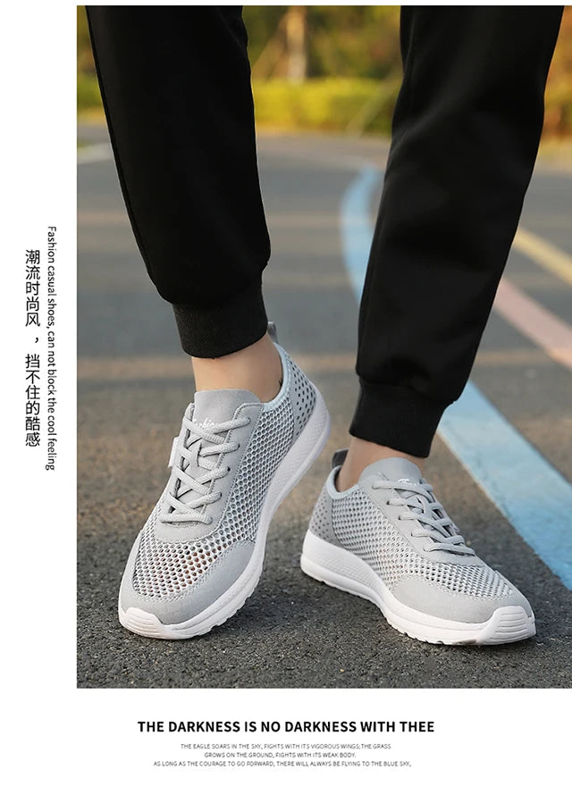 Men's shoes spring summer new soft sole loafers Casual shoes Light fashion mesh leisure sports tennis big size 39-46