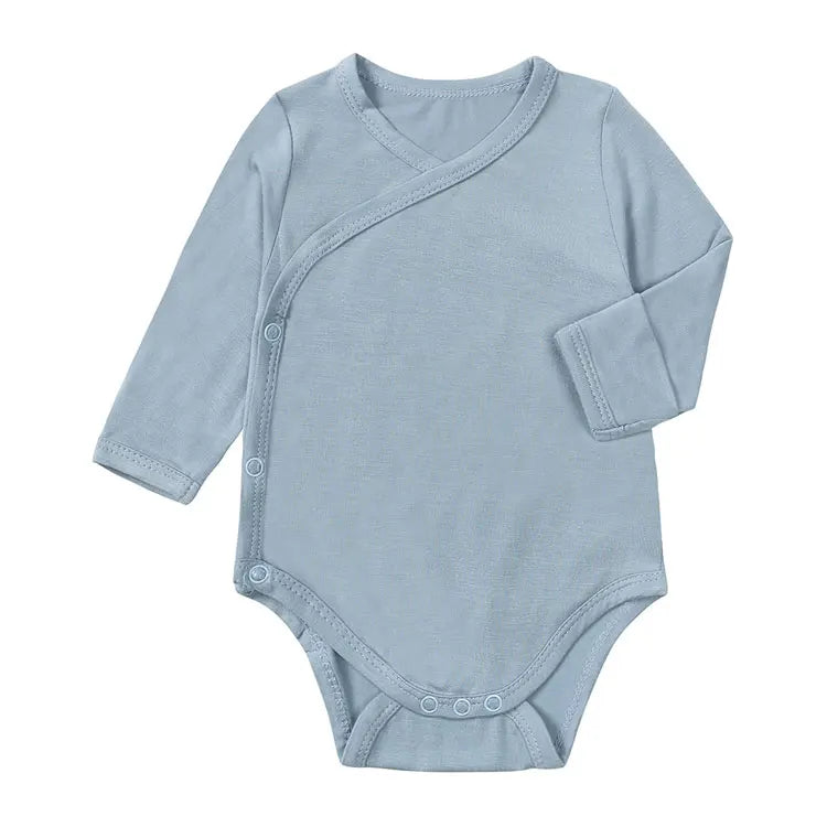 Bamboo Fiber Bodysuit for Newborn Girls Fashion Solid Color Long Sleeve Baby Boy Clothes Summer Newborn Clothes 0-24 Months