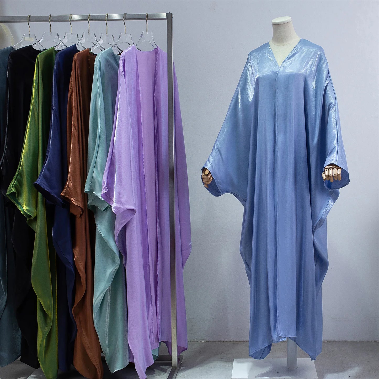 Muslim Out Abayas Smocking Sleeve kaftans One-piece Prayer Women Jilbabs Cardigan Coat Islamic Clothing Dubai Saudi Robe Turkish