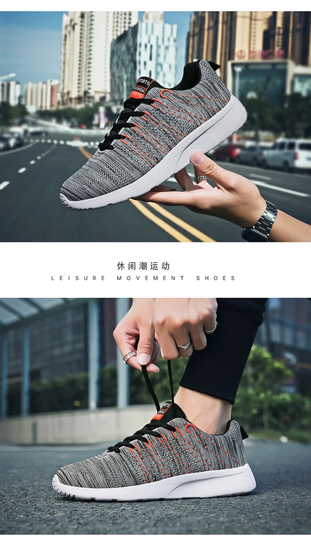 Designer new men's mesh surface breathable casual flat shoes Fashion comfortable non-slip walking running men's shoes