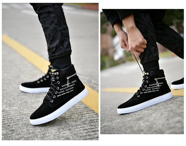 2024 Spring and autumn high top men's new soft sole casual sports shoes walking running breathable men's boots 39-46