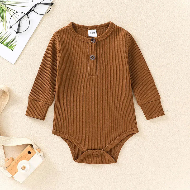 Solid Color Newborn Clothes Boys Bodysuits Spring & Autumn Baby Girls Clothing Cotton Long Sleeve Infant Bodysuits 3-18 Months