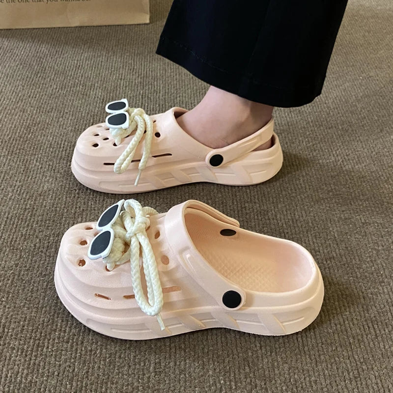 Women's New Cute Cartoon Slippers Indoor Home Anti slip Bathroom Shower EVA Slippers Wearing Outside Casual Vacation Sandals