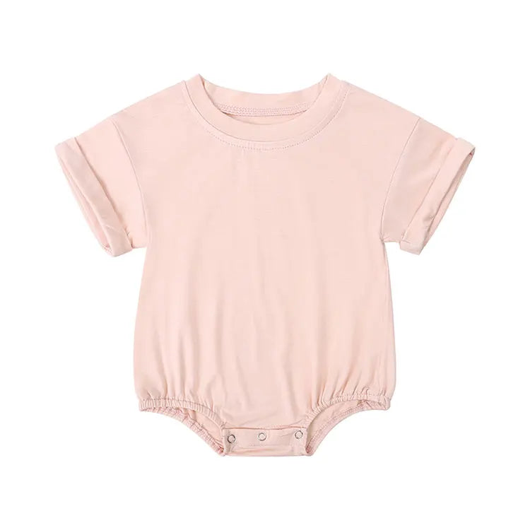 Bamboo Fiber Baby Clothing Boys Bodysuits Fashion Solid Color Short Sleeve Girls Bodysuits Summer Newborn Clothes 3-24 Months