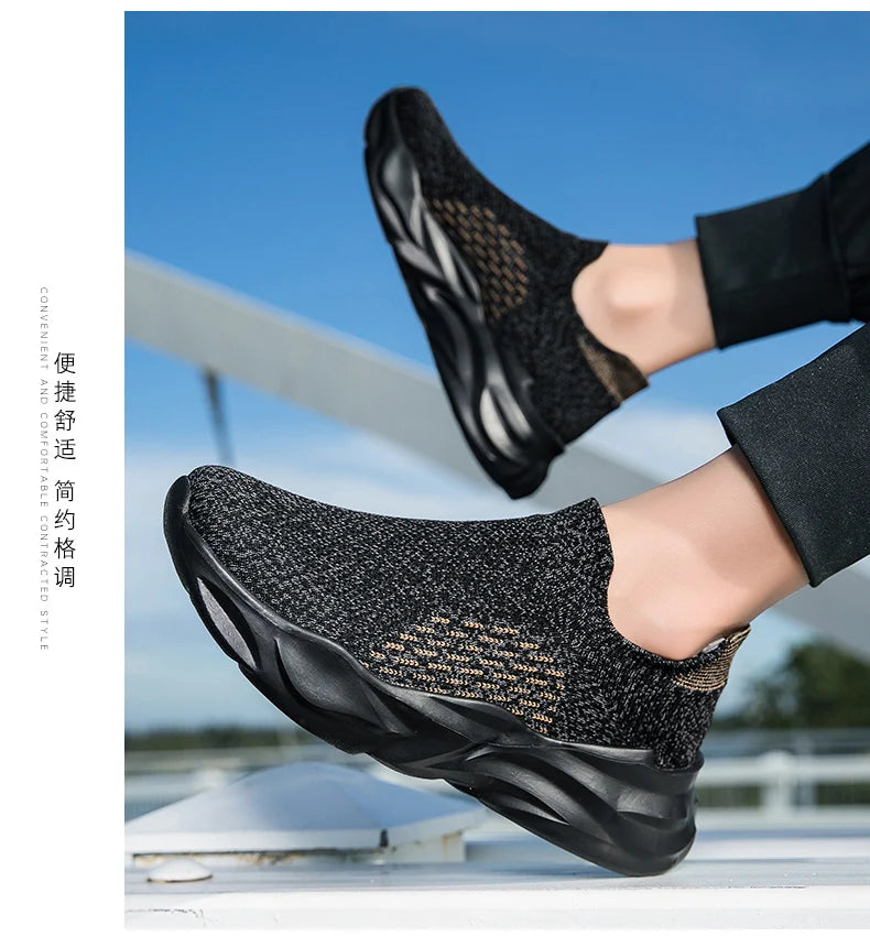 New men's and women's spring and autumn lovers flying woven sports casual shoes large size running shoes men's and women's shoes