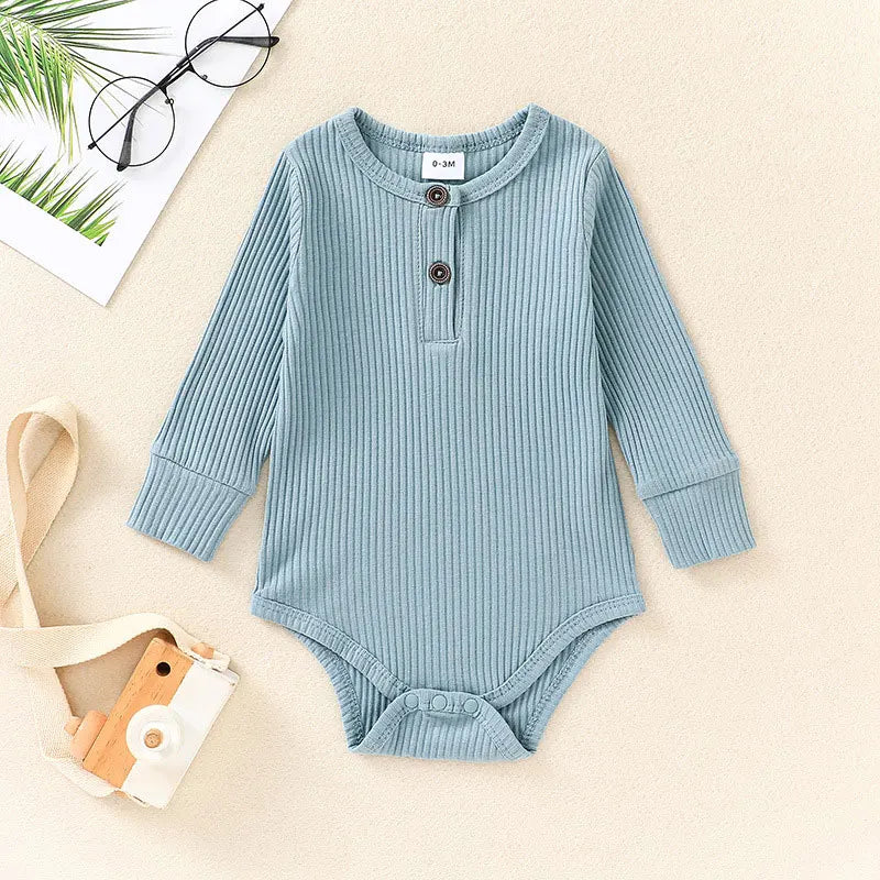 Solid Color Newborn Clothes Boys Bodysuits Spring & Autumn Baby Girls Clothing Cotton Long Sleeve Infant Bodysuits 3-18 Months