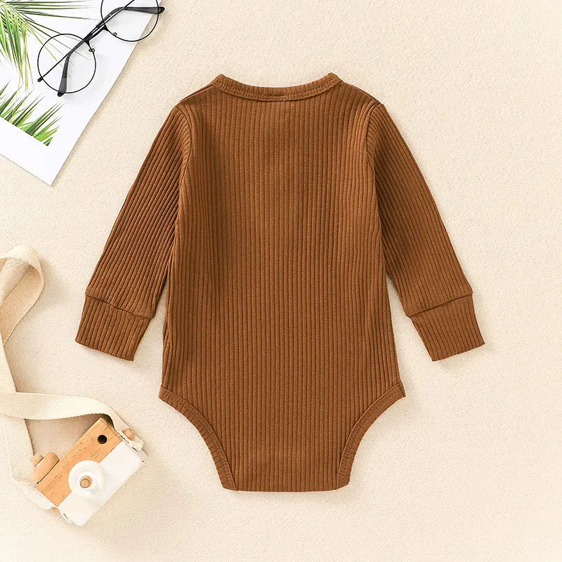 Solid Color Newborn Clothes Boys Bodysuits Spring & Autumn Baby Girls Clothing Cotton Long Sleeve Infant Bodysuits 3-18 Months