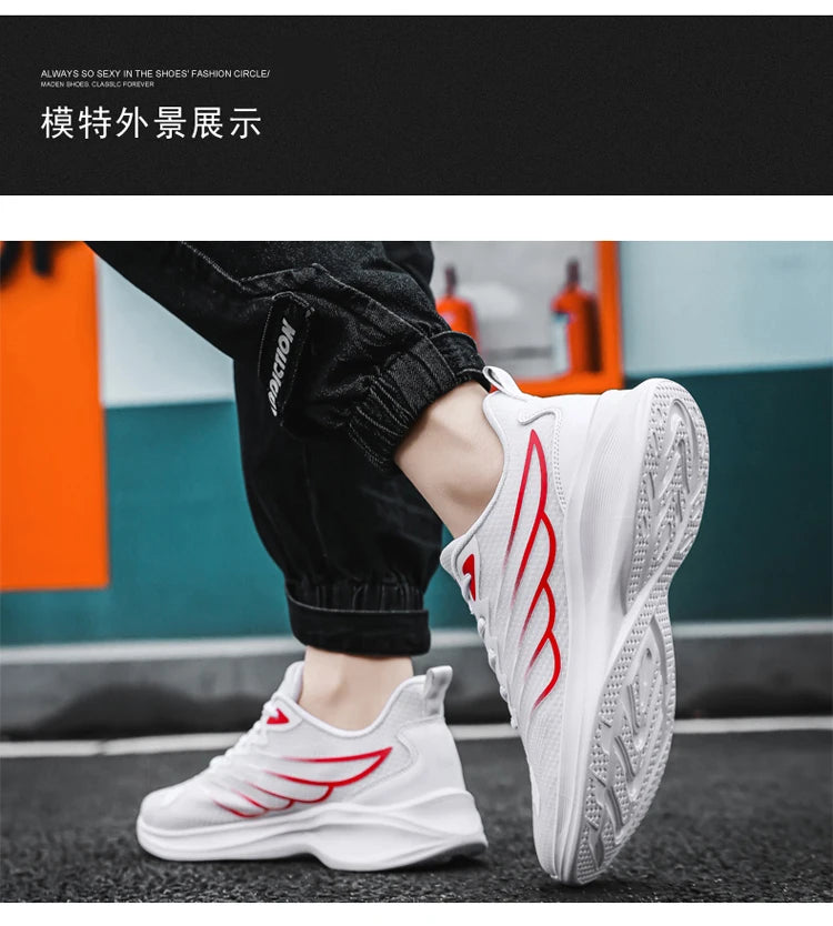 Men's running shoes mesh breathable casual sports shoes light fitness walking loafer men's shoes spring and autumn new