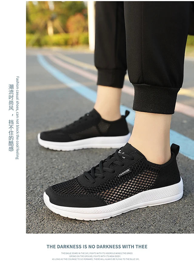 Men's shoes spring summer new soft sole loafers Casual shoes Light fashion mesh leisure sports tennis big size 39-46