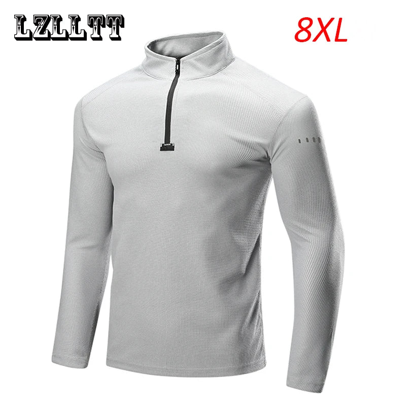 Spring Men Casual Quick Dry Breathable Sport Sweatshirts Mens Sportswear Jogger Pullovers Men’s Sweatshirts Basic Plus Size 8XL