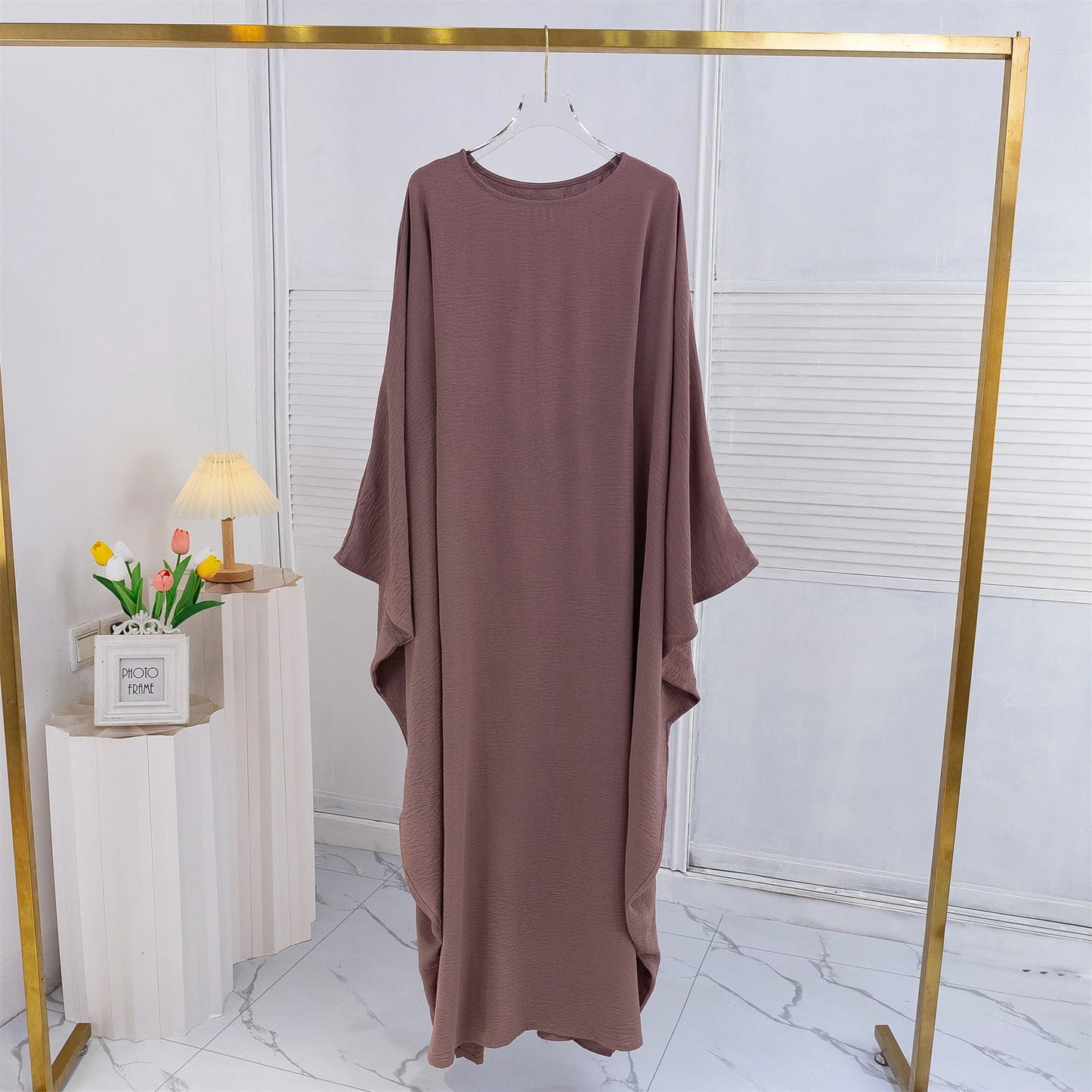 Muslim Abayas Loose Long Maxi Dresses Women Jilbabs Muslim Islamic Dress Full Sleeve O-neck Casual Solid Ramadan Dresses Abaya