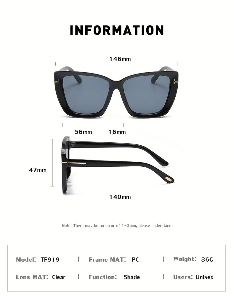 Brand Designer Cat Eye Sunglasses W omen Vintage 2024 High Quality Sun Glasses Fashion Big Frame Cool Sexy Female Oculos