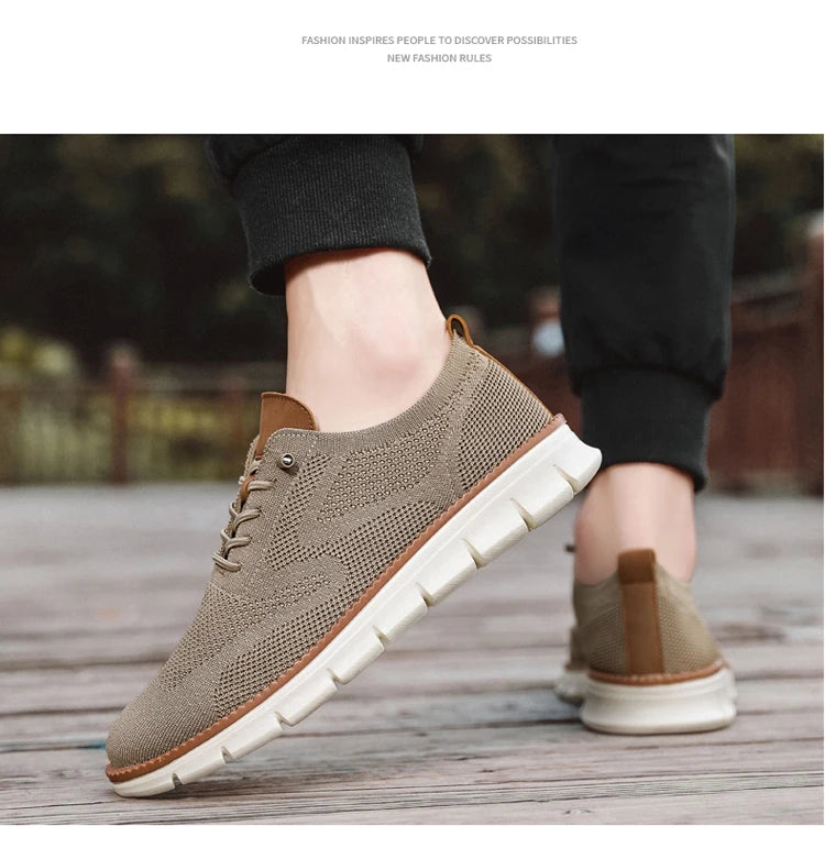 Fashion casual spring and autumn men's shoes breathable lightweight non-slip sports shoes new walking plus size flat men's shoes