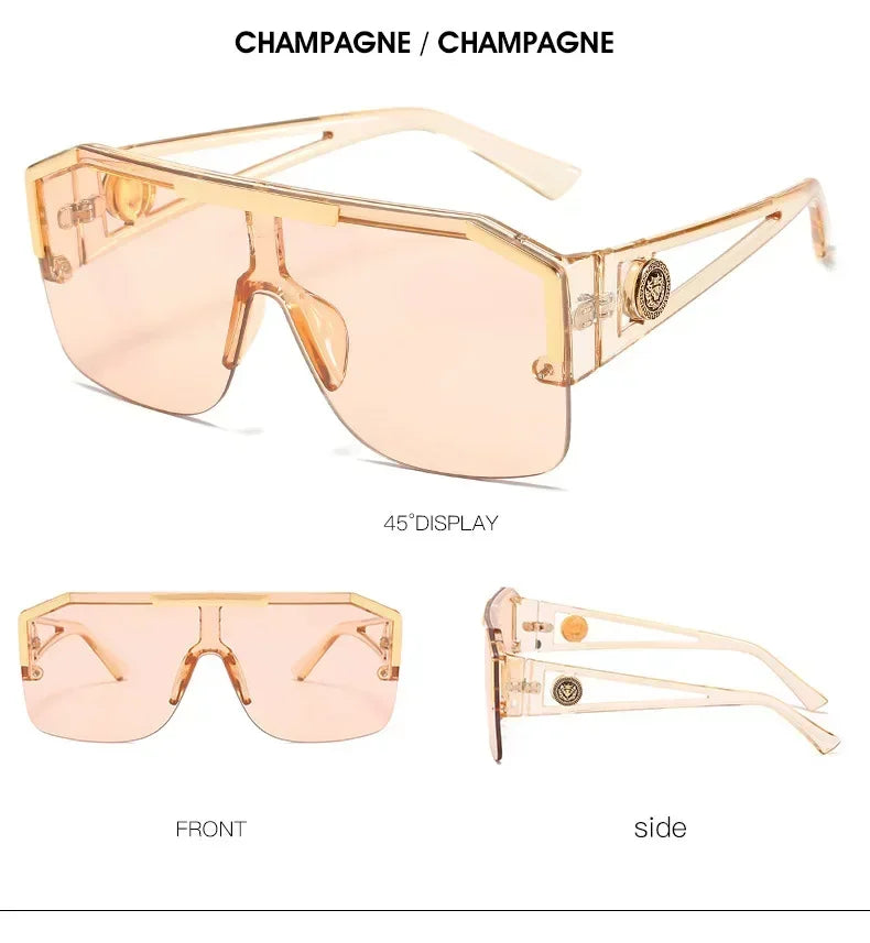 New Luxury Oversized Men Sunglasses Brand Designer Sun Glasses For Women Fashion Gradient Square Shades