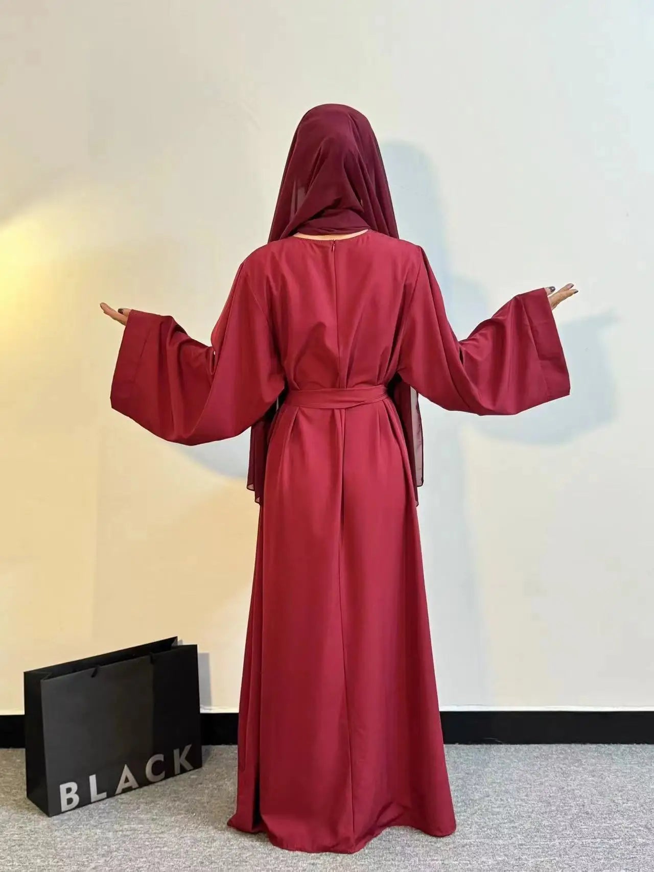 Muslim Abayas Loose Kaftans Prayer Dress With Belt Full Sleeve Islamic Clothing Women Jilbabs Dubai Robe Ramadan Dresses